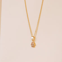 Load image into Gallery viewer, DAINTY HAMSA HAND NECKLACE WITH CUBIC ZIRCONIA | 18K GOLD PLATED