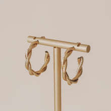 Load image into Gallery viewer, GOLD TINA HOOP EARRINGS | 18K GOLD PLATED