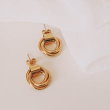 Load image into Gallery viewer, GOLD CIRCLE STUD EARRINGS | 18K GOLD PLATED