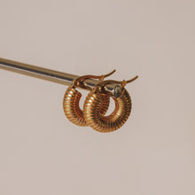 Load image into Gallery viewer, GOLD SIRENA VINTAGE HOOP EARRINGS | 18K GOLD PLATED