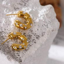 Load image into Gallery viewer, GOLD MIA STUD EARRINGS | 18K GOLD PLATED
