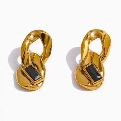 GOLD CLARA CHAIN EARRINGS | 18K GOLD PLATED