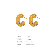 Load image into Gallery viewer, GOLD MIA STUD EARRINGS | 18K GOLD PLATED
