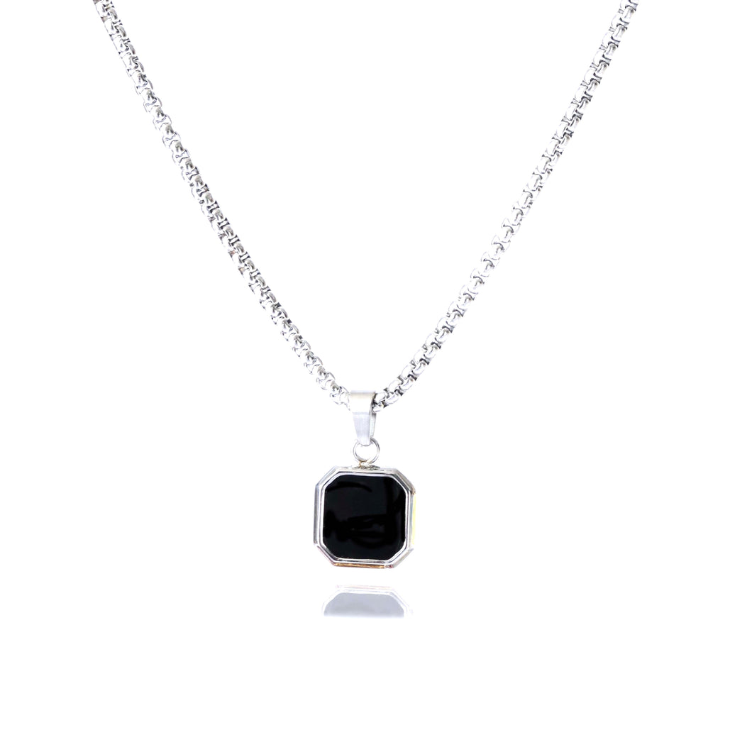 SQUARE PENDANT NECKLACE | SILVER