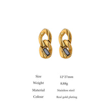 Load image into Gallery viewer, GOLD CLARA CHAIN EARRINGS | 18K GOLD PLATED
