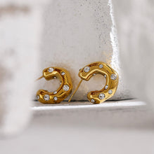 Load image into Gallery viewer, GOLD MIA STUD EARRINGS | 18K GOLD PLATED

