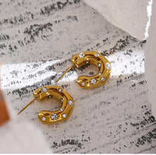Load image into Gallery viewer, GOLD MIA STUD EARRINGS | 18K GOLD PLATED
