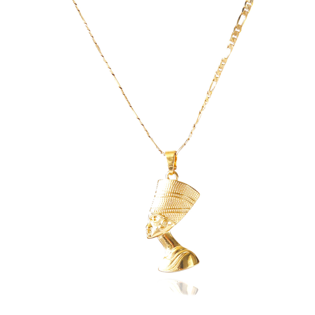 Nefertiti Pharaoh Pendant Necklace |18K Plated