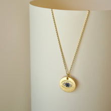 Load image into Gallery viewer, EVIL EYE DOUBLE SIDE NECKLACE WITH CUBIC ZIRCONIA | 18K GOLD PLATED
