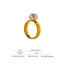 Load image into Gallery viewer, GENUINE PEARL RING | 18K PLATED
