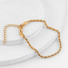 Load image into Gallery viewer, ROPE CHAIN GOLD BRACELET | 18K PLATED
