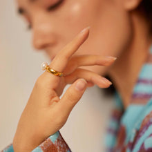 Load image into Gallery viewer, GENUINE PEARL RING | 18K PLATED
