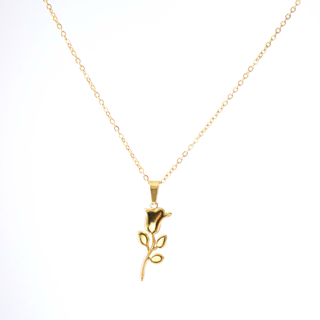 Rose Pendant Necklace | 18K Plated
