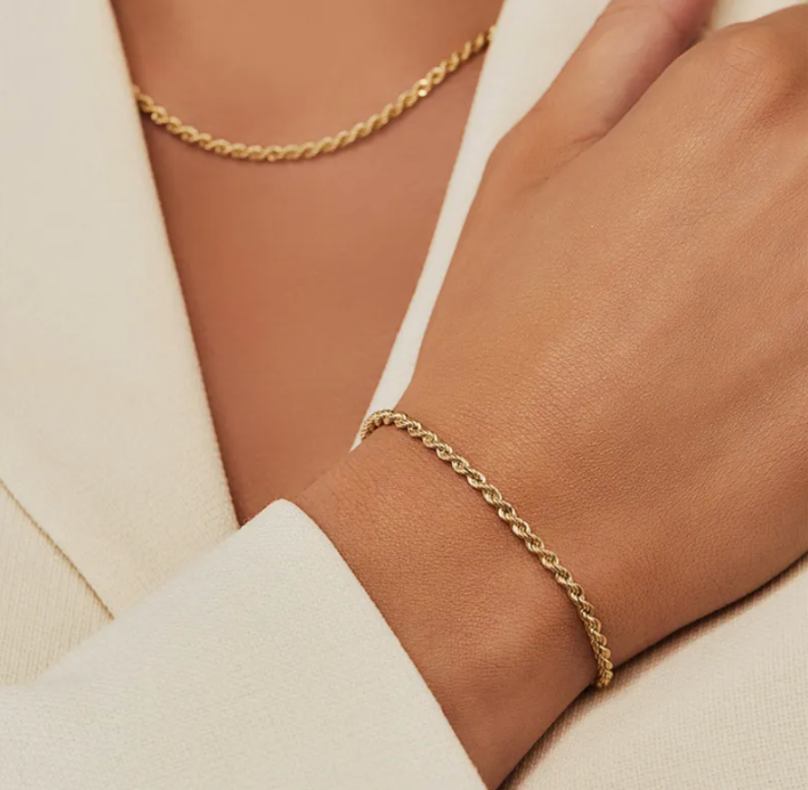 ROPE CHAIN GOLD BRACELET | 18K PLATED