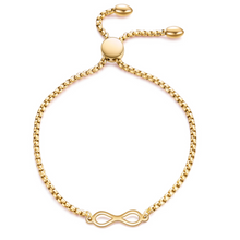 Load image into Gallery viewer, GOLD BOX CHAIN INFINITY BRACELET | 18K PLATED
