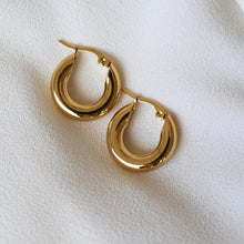 Load image into Gallery viewer, GOLD VICTORIA HOOP EARRINGS | 18K GOLD PLATED

