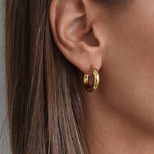 Load image into Gallery viewer, GOLD VICTORIA HOOP EARRINGS | 18K GOLD PLATED
