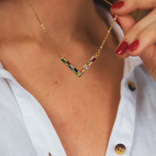 Load image into Gallery viewer, RAINBOW CUBIC ZIRCONIA NECKALCE | 18K GOLD PLATED
