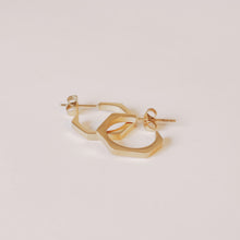 Load image into Gallery viewer, GOLD HEXAGON STUD EARRINGS | 18K GOLD PLATED
