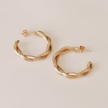 Load image into Gallery viewer, GOLD TINA HOOP EARRINGS | 18K GOLD PLATED
