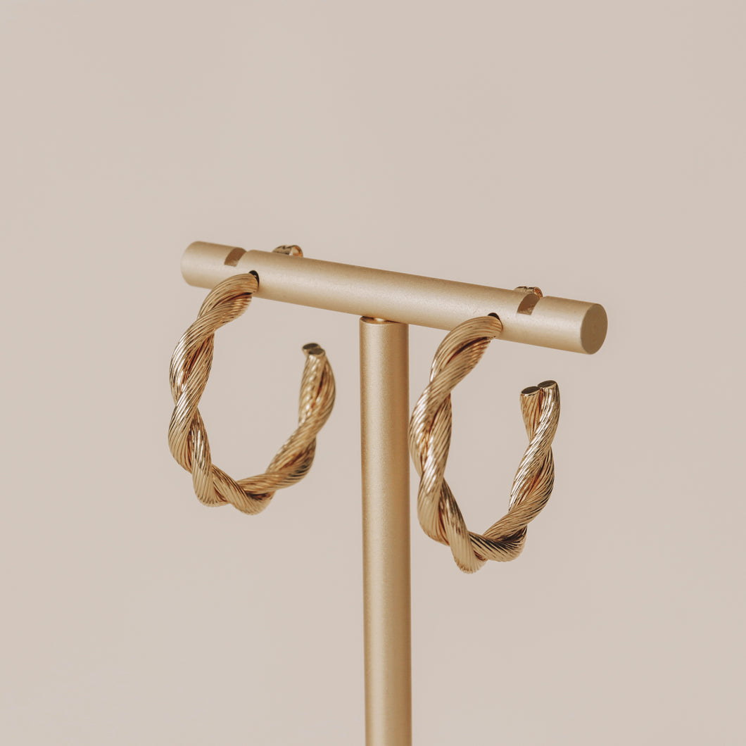 GOLD TINA HOOP EARRINGS | 18K GOLD PLATED