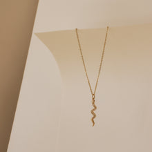 Load image into Gallery viewer, DAINTY SNAKE NECKLACE WITH CUBIC ZIRCONIA | 18K GOLD PLATED
