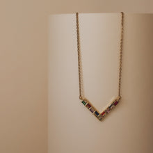Load image into Gallery viewer, RAINBOW CUBIC ZIRCONIA NECKALCE | 18K GOLD PLATED
