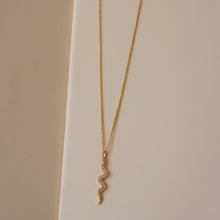 Load image into Gallery viewer, DAINTY SNAKE NECKLACE WITH CUBIC ZIRCONIA | 18K GOLD PLATED
