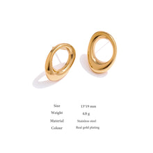 Load image into Gallery viewer, Omega Open Circle Studs | 18K Gold Plated
