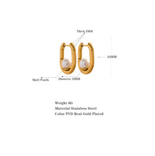 Load image into Gallery viewer, Grace Pearl Hoops | 18k Gold Plated
