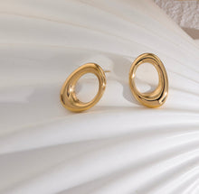 Load image into Gallery viewer, Omega Open Circle Studs | 18K Gold Plated
