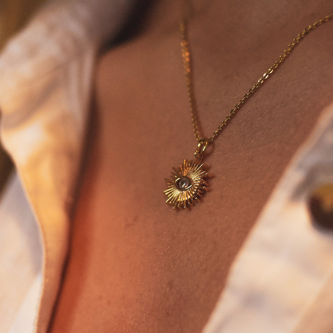 EVIL EYE NECKLACE WITH CUBIC ZIRCONIA | 18K GOLD PLATED