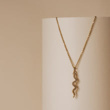 Load image into Gallery viewer, DAINTY SNAKE NECKLACE WITH CUBIC ZIRCONIA | 18K GOLD PLATED
