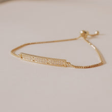 Load image into Gallery viewer, GOLD CUBIC ZIRCONIA BOX CHAIN BRACELET | 18K GOLD PLATED
