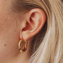 Load image into Gallery viewer, GOLD VICTORIA HOOP EARRINGS | 18K GOLD PLATED
